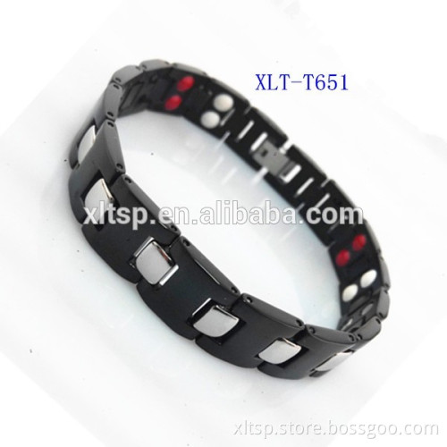 Lower price men's titanium bracelet with 4 in1 element for xmas peakseason
